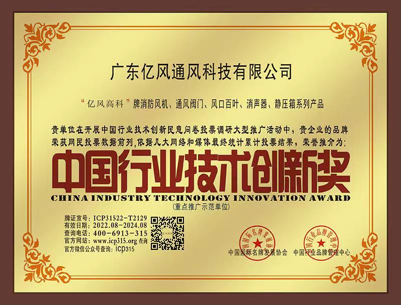 中国行业技术创新奖